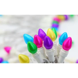 Easter String Lights LED Multi Color Glass C3 Lights 50 Count Easter Pastel Light 120V ETL Certified Connectable Outdoor String Light White Wire for Party Patio Home