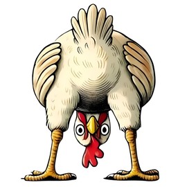 Funny Chicken Vinyl Decal 2-Pack - Hilarious Farm Animal Stickers for Car Window Laptop Water Bottle - Egg-Cellent Waterproof Decals#B097