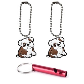 Bulldog Collar Charm Aluminum Alloy Whistle Emergency Survival Safety Camping Cat Dog Animal Training Bark Chew Woof Puppy Happy Pup