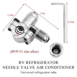 Gasedin BPV31 Bullet Piercing Valve, A/C Bullet Piercing Tap Valve for 0.3" 0.4" Outside Diameter Pipes, Metal Adjustable Valve Kit for Refrigerator Set-Line Tap, Car Accessories