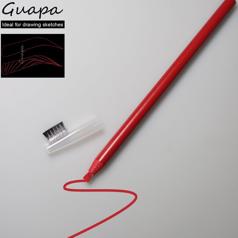 Pack of 6 Colourful Peel-Off Eyebrow Pencil with Brush Tattoo