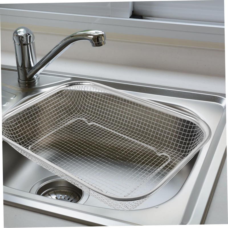 FONDOTIN 1pc Multi-Purpose Stainless Steel Drain Basket Sieve for Kitchen