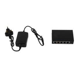 5 Port 10/100Mbps Ethernet Switch Plug and Play Unmanaged Home Network Switch Hub Office Ethernet Splitter 100‑240V EU Plug