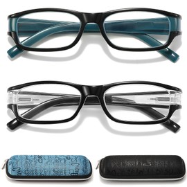 RaoOG Reading Glasses Men Blue Light Blocking - 2 Pack Blue Screen Readers Lightweight Eyeglasses Choose Your Magnification +2.75