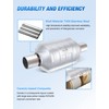 Nilight 2.25" Inlet/Outlet Catalytic Converter with O2 Port and Heat