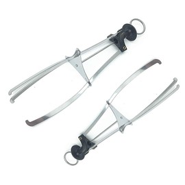 COMOK Negro tono plateado restaurante familiar 3 garras tazón plato plato clip abrazadera 2pcs