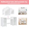 Costzon Kids Vanity, 2 in 1 Princess Makeup Desk Dressing