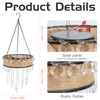 Solar Outdoor Hanging Chandelier, Waterproof Rustic Rattan Hanging Light with
