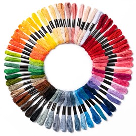 Amrules Friendship Bracelet String, 60 Skeins Cross Stitch Thread with 344.5 Inch Cotton Embroidery Floss Hand Embroidery Thread for DIY Sewing and Embroidery Crafts Making