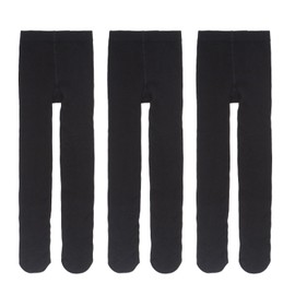 [Onkatsu Honpo] Women's Tights, Fleece-Lined, Black Tights, Black (Set of 3)