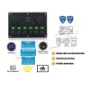 LLD_TK 6 Gang Green LED Waterproof Rocker Switch Panel Breakers