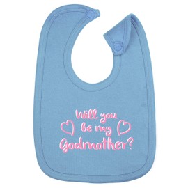 Hippowarehouse Will You Be My Godmother (Pink) Cotton Baby Nursing bib Boys Girls 35cmx22cm