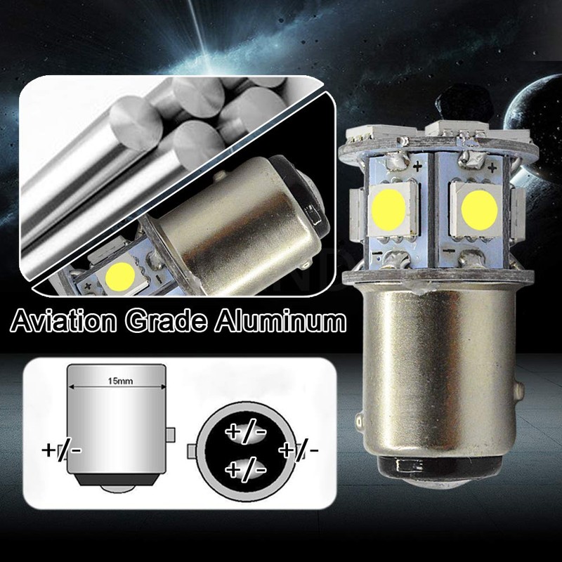 Ruiandsion 2pcs 1157 LED Bulb White 6V BAY15D 5050 12SMD