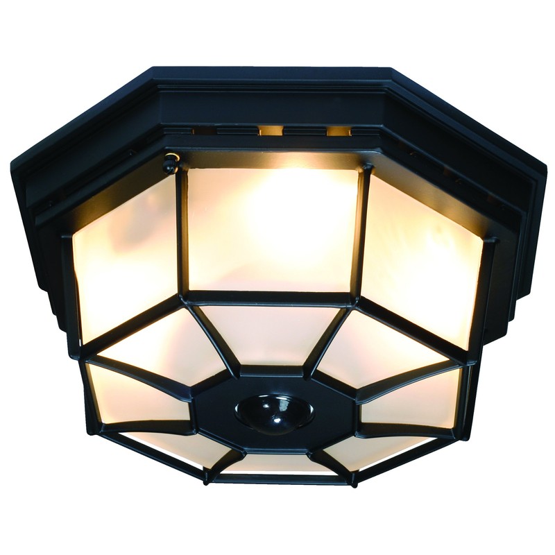Globe Electric HZ-4300-BK Ceiling Motion Light, Black, Bulb Not Included