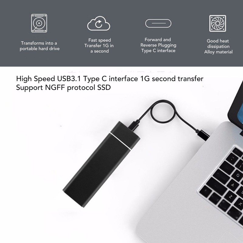 M.2 NGFF3.1 SSD Enclosure NGFF3.1 Aluminum Alloy Hard Drive Enclosure