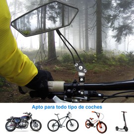 Diyife Espejo de Bicicleta, 2 Unidades Espejo HD Grande, Espejos Bicicleta Ajustables de 360°, Compatible con Manillar Universal de 0.866-0.984 in(22-25mm), Izquierdo
