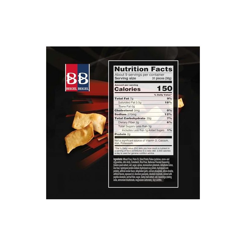 Beigel & Beigel BBQ Cracker Crisps, 9.2oz (2 Pack) |