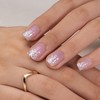Curvlife Soft Gel Press on Nails, Short Square Shining French