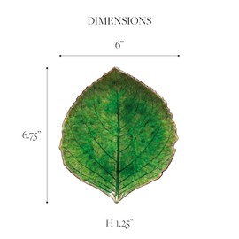 Costa Nova Ceramic Stoneware 7'' Hydrangea Leaf - Riviera Collection, Tomate (Green) | Microwave & Dishwasher Safe Dinnerware | Food Safe Glazing | Restaurant Quality Tableware