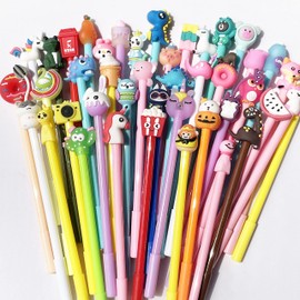 12 Pieces Cute Cartoon Erasable Blue Gel Ink Pens Cartoon Animal Writing Pens 0.5 mm Assorted Styles Pens Stationery for School Office Home Student Kids Birthday Present