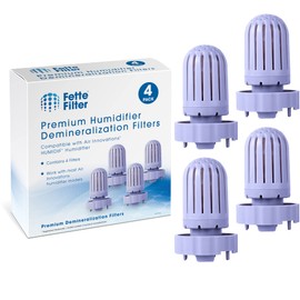 Fette Filter - 4 Pack Premium Humidifier Demineralization Cartridge Filters Compatible with Air Innovations HUMIDIF Humidifier, Demineralization Cartridge Filters Silver