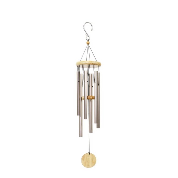 exhart, 30-in Champagne + Wood Metal Wind Chime
