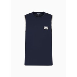 Emporio Armani Men's Piping Logo Band T-Shirt, navy