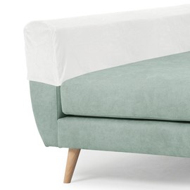 sourcing map Couch Arm Cover, Stretch Sofa Armrest Cover with Twist Nails Scratch-Resistant Furniture Protector for Sofas Chairs, White