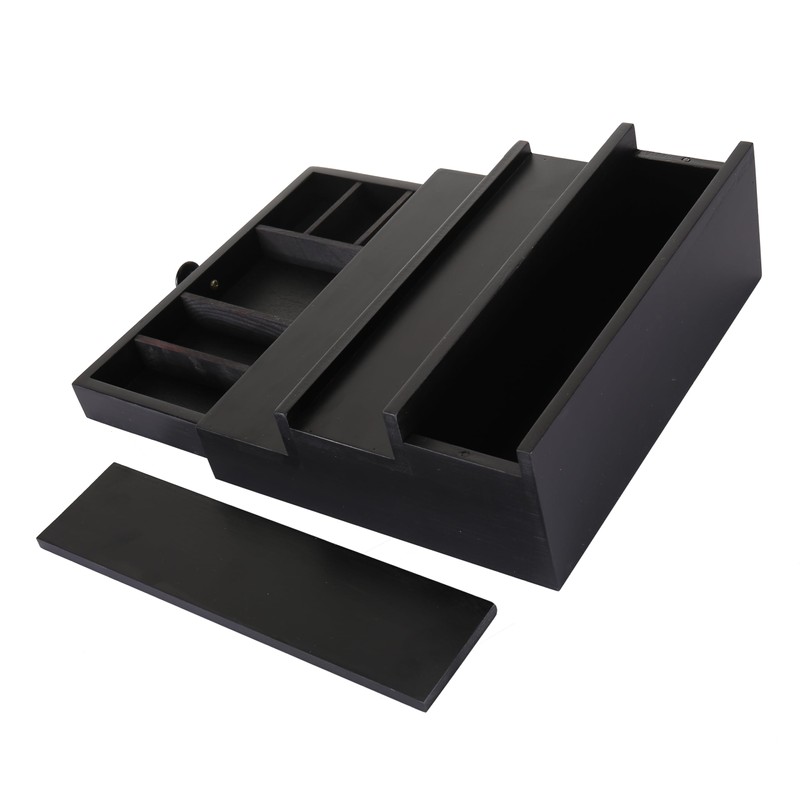 Black Wooden Cologne Organizer for Men - 3 Tier Wooden