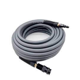 SYXQT Hybrid Air Hose 1/4-Inch x 100FT,Air Compressor Hose 300 PSI Heavy Duty, Lightweight, Kink Resistant, All-Weather Flexibility With 1/4-Inch Swivel Solid Aluminum Quick Coupler and Plug, Gray