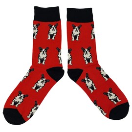 SockFly Simple French Bulldog Dress Socks Funny Novelty Crazy Fun Design Men Size 8-12 Cotton Casual Crew Colorful Funky Fancy Socks Gift for Men