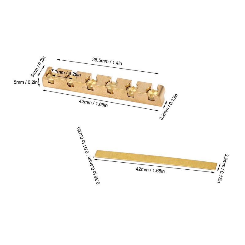 42mm Guitar Nut Brass Height Adjustable Professional Electric Guitar Nut