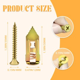 50 Pieces Metal Self Drilling Drywall Anchors with Screws Kit, 0.47" x 1.18" Zinc Plated Steel Dry Wall Anchors, No Drill Wall for Drywall Plasterboard TV Shelf Strap Cabinet