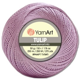 Frida's Wollhaus YarnArt 50g Tulip Crochet Yarn Fillet Yarn Microfiber Shiny Silky 49 Colors (429 | Dusky Pink 417 | Pastel Purple)