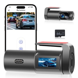 NHOPEEW Dash CAM Coche 1080P con GPS WiFi ADAS - Dashcam Cámara Coche de Coche con Pantalla IPS de 1 Pulgada/Visión Nocturna/Grabación En Bucle / 150°Ángulo Ancho + Tarjeta de 64 GB