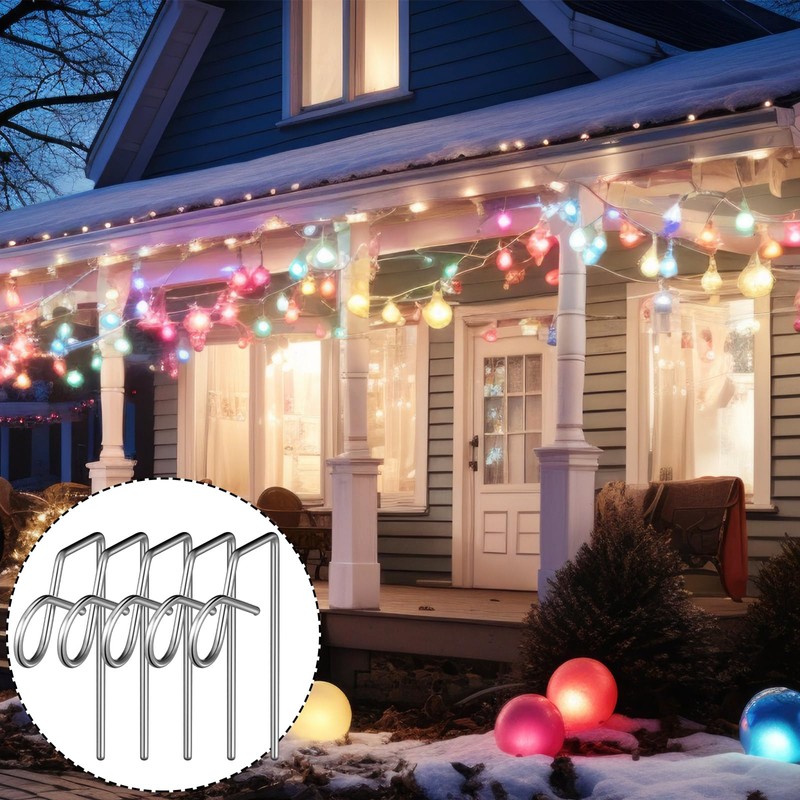 Yaocom 50 Pcs Gutter Clips for Hanging Outdoor Lights Heavy-Duty