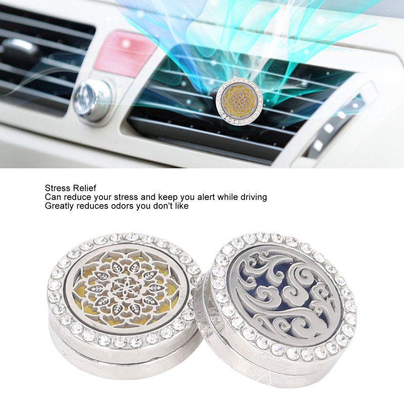 Car Essential Oil Diffuser Stainless Steel Compact Vent Clip Aromatherapy