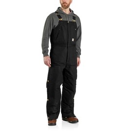 Carhartt Men's Loose Fit Firm Duck Insulated Biberall, Black, 3X-Large