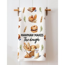 Mawmaw Makes The Dough Kitchen Towel - Mawmaw Gifts Baking and Working Hard Dish Towels - Soft and Absorbent Kitchen Towels Gift Mother's Day Birthdays and Holidays