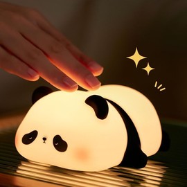 ATCTBOGFS Cute Duck Lamp,Fun Lying Flat Duck/Chicken/Pig/Rabbit/Panda Night Light,LED Squishy Animal Novelty Lamp,Toddler Baby Night Light for Kids,Nursery Touch Kawaii Lamp Room/House Décor