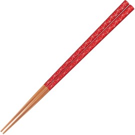 Sunlife H-06521 Chopsticks, Bamboo Chopsticks, Dishwasher Safe, Adult, Long, 9.1 inches (23 cm), Truss, Natural Bamboo, Red, Made in Japan