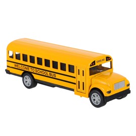 TOYANDONA School Bus Toy Model - Yellow Pull Back Toy Vehicle - Car for Children, Orange, 13 x 4 cm