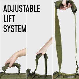 DNALLRINO Service Dog Vest for Large Dog, Military Mesh Breathable Lift Harness with Molle Vest with 39g Metal Buckle for Training Hiking Walking