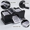 Manual 2-Deck Card Shuffler with Hand Crank, Black Playing Card