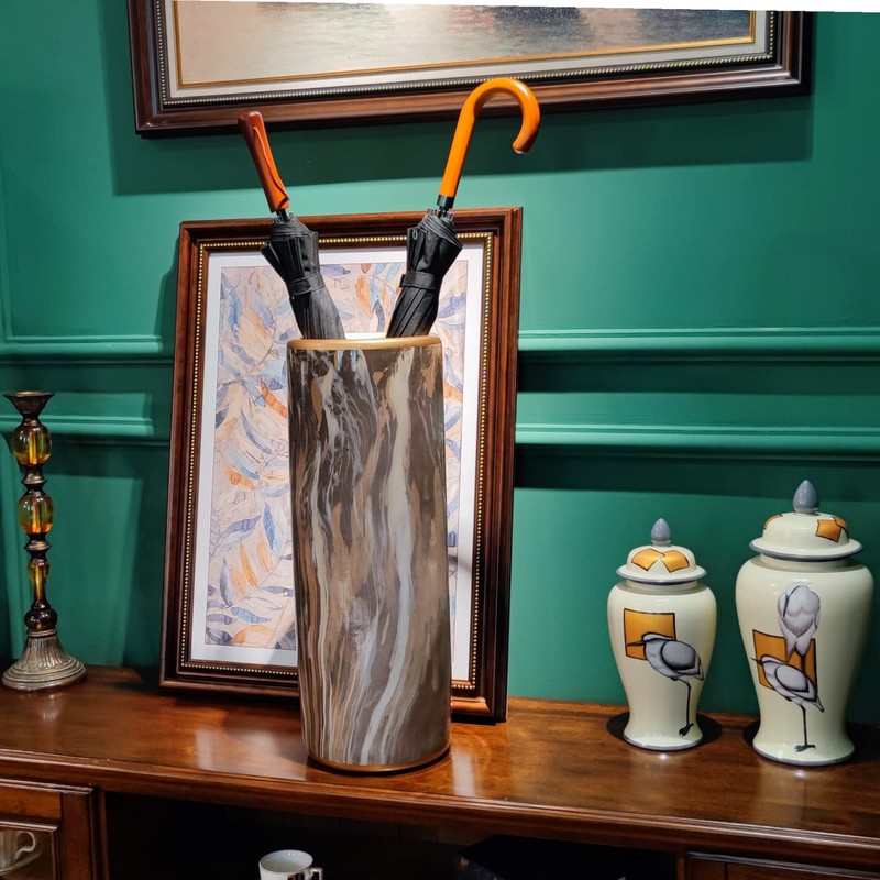 HOZUSO Marble Pattern Umbrella Stand Umbrella Contemporary Bucket Umbrella Rack