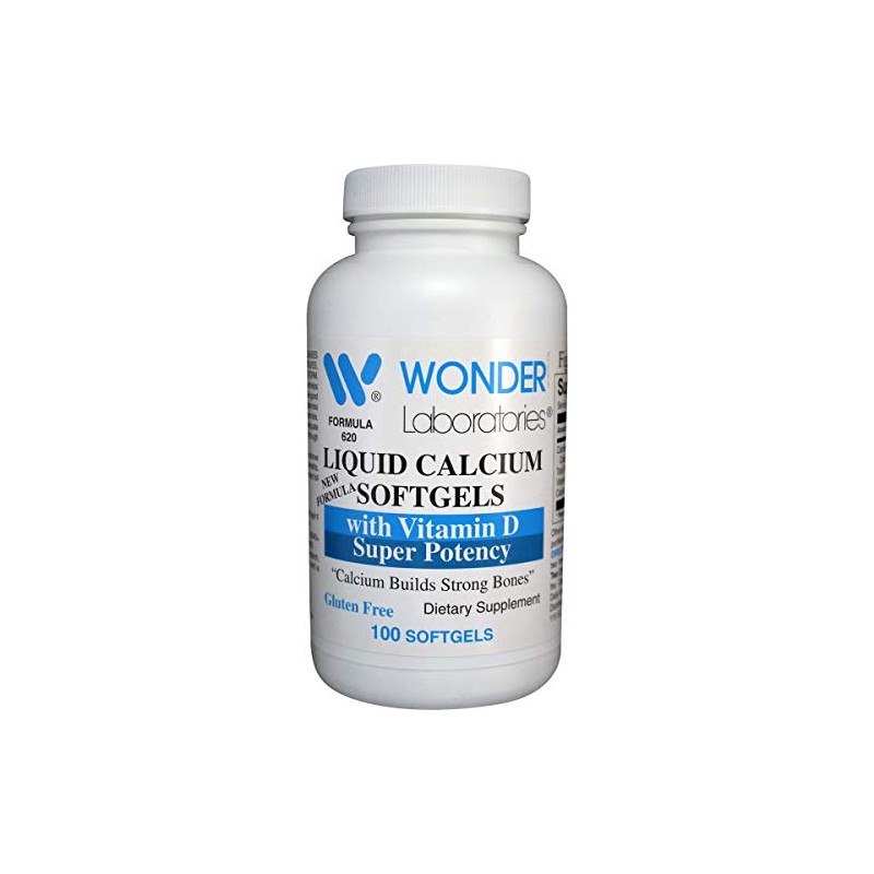 Wonder Laboratories Liquid Calcium Softgels | w/Vitamin D3 Super Potency