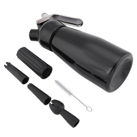 250mL Portable Red Aluminum Whipped Dessert Cream Butter Dispenser Whipper Foam Maker Black