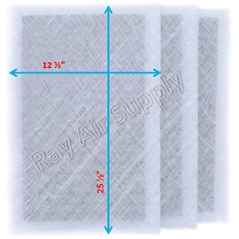 RAYAIR SUPPLY 14x28 Pristine Air Cleaner Replacement Filter Pads 14x28 Refills (3 Pack) White