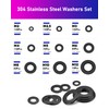 ANVINKU Stainless Steel Washers Assortment, 9 Sizes Washers Set M2