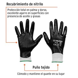 Truper Guantes De Poliester Recubrimiento De Nitrilo Grandes 18027